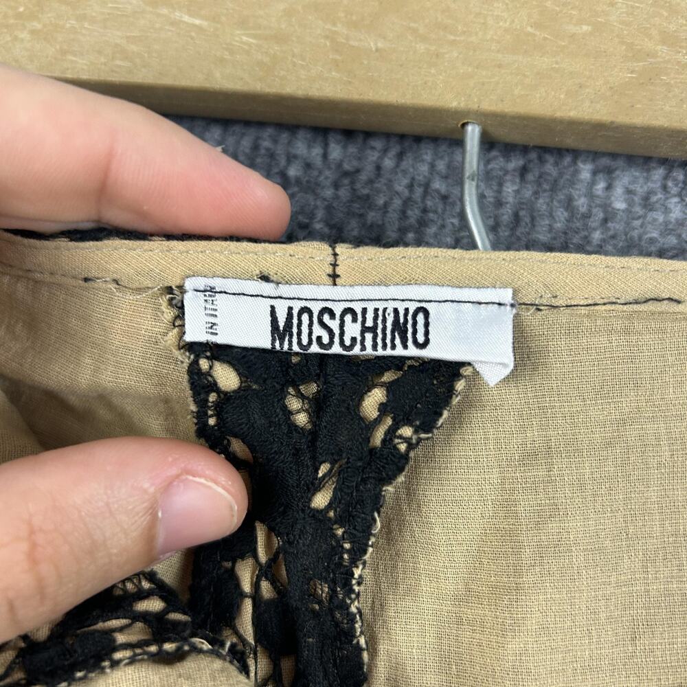 Moschino Pants 8 Lace Floral Black Cropped Straight Lined Gothic Dark Romantic - Picture 7 of 15
